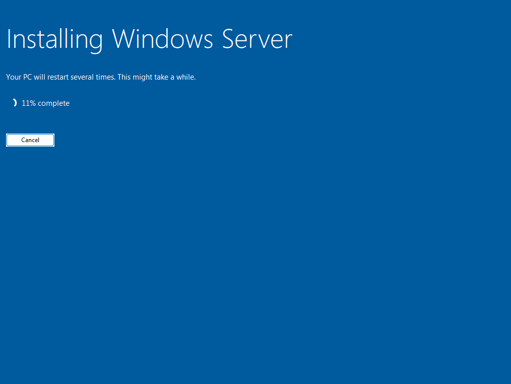 Copying files progress screen